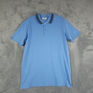 Jeff Mens Polo Shirt Blue 100%‎ Pima Cotton Pullover Short Sleeve Peru M New